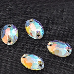 unique on sale faceted bezel framed oval crystal transparent glass stone
