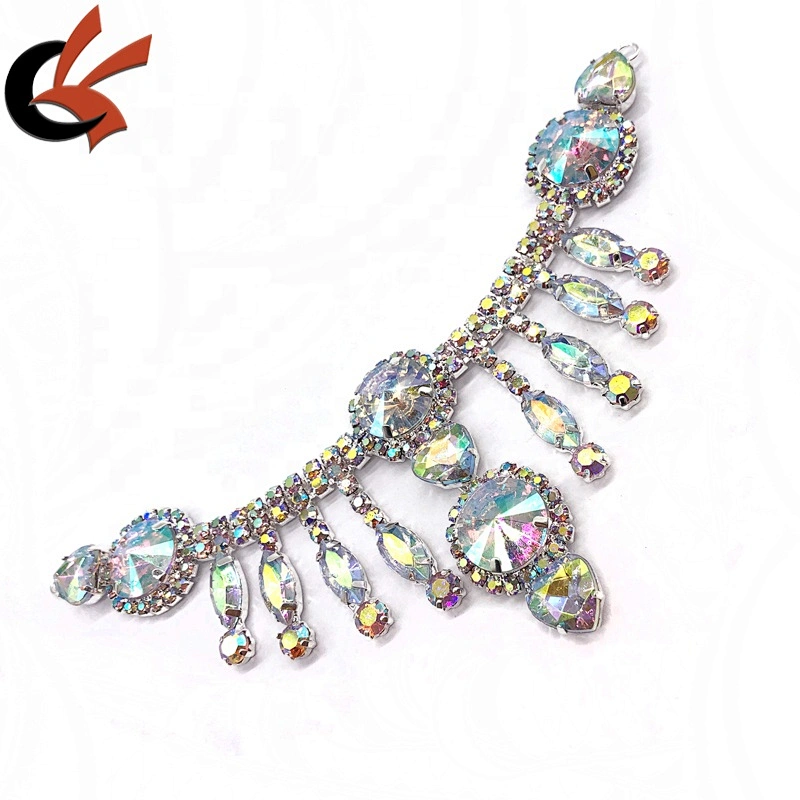 Carnival dress rhinestone connector appliques crystal bikini connector
