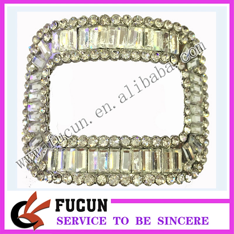 Wholesale Ladies Flat Shoe Decorative Rhinestone Classic Metal Shoe Buckles