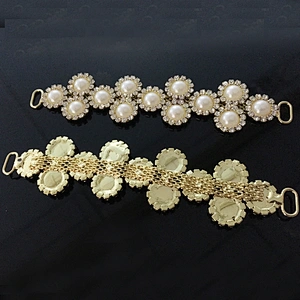 fancy swimwear decorative floral beadsed crystal rhinestone bikini connector