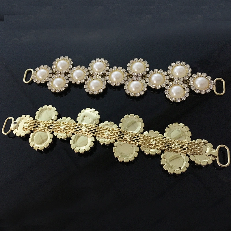 fancy swimwear decorative floral beadsed crystal rhinestone bikini connector