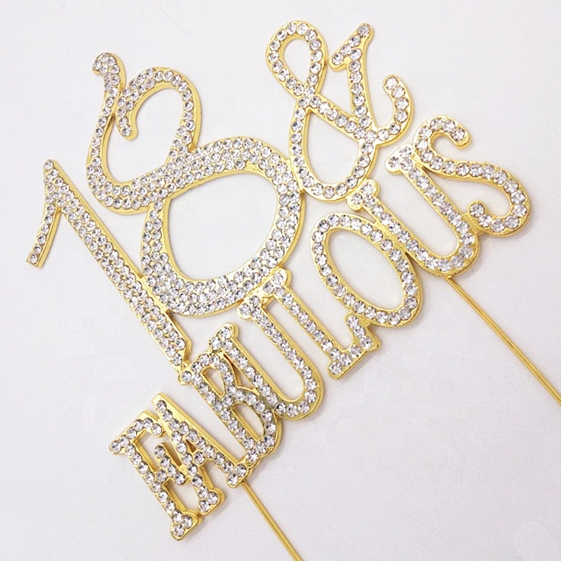 18 Birthday party rhinestone 18&FABULOUS cake topper cake decoration
