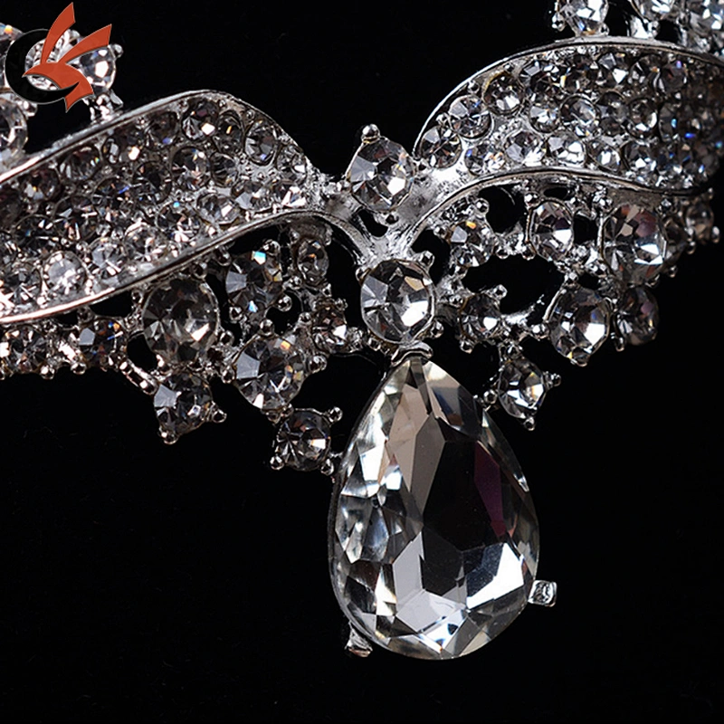 Sparkly Wedding Bride Shining Rhinestone Necklace Earring Jewelry Set