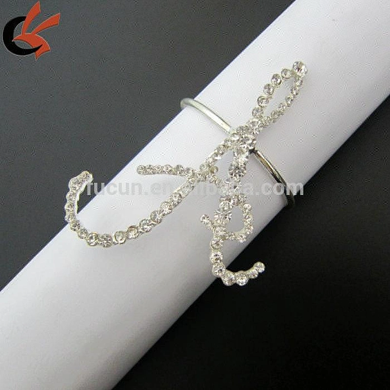 Bulk Wholesale Monogrammed Alphabet Letter A Monogrammed Rhinestone Napkin Rings