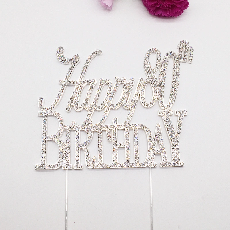 Custom birthday cake party decorations 80th favors happy birthday souvenirs cake topper for girls