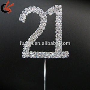 Rhinestone Crystal Covered Quinceanera 18th Birthday Number Cake Topper