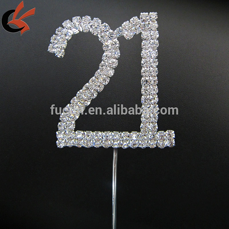 Rhinestone Crystal Covered Quinceanera 18th Birthday Number Cake Topper