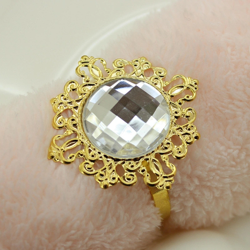 BULK CHEAP GOLD CRYSTAL NAPKIN RING