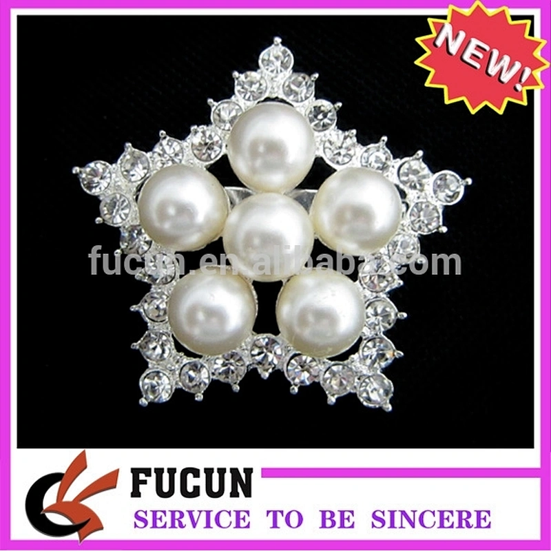 wholesale fashion blue flower/star brooch embellishment for wedding invitation