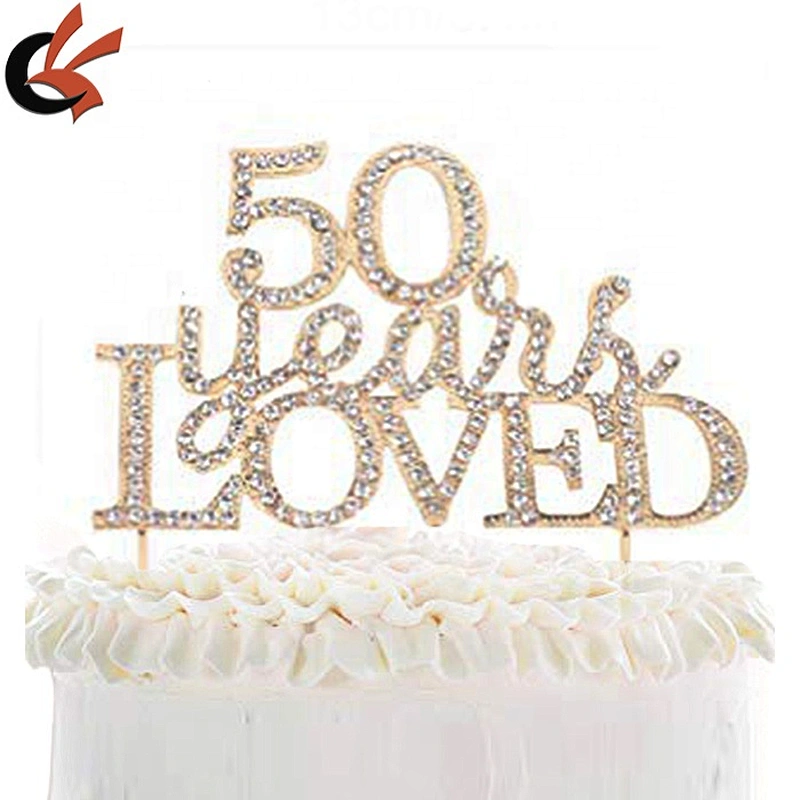 Anniversary Rhinestone Cake Topper 15 25 30 35 40 50 60 years LOVED Cake Topper