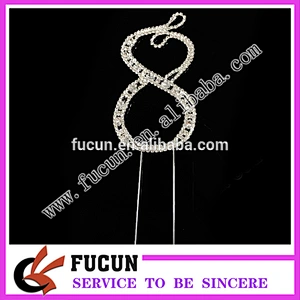 New Large Rhinestone Number Cake Topper for kids party supplies in China