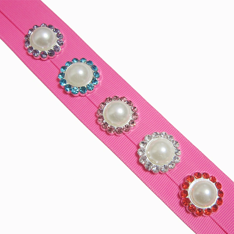 fancy classical round pearl and crystal rhinestone button for garment decoration