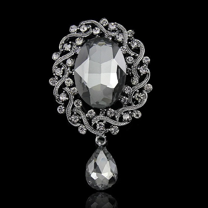 Latest wholesale colorful crystal top quality bling shiny rhinestone wedding bridal brooch in bulk