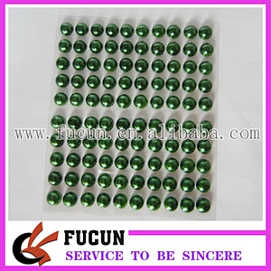 Fashion design acrylic rhinestone sticker pearl emerald crystals gems sticker