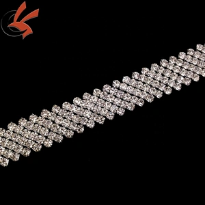 Craft Rhinestones Crystal Chain Trim Costume Applique Ribbon Trim
