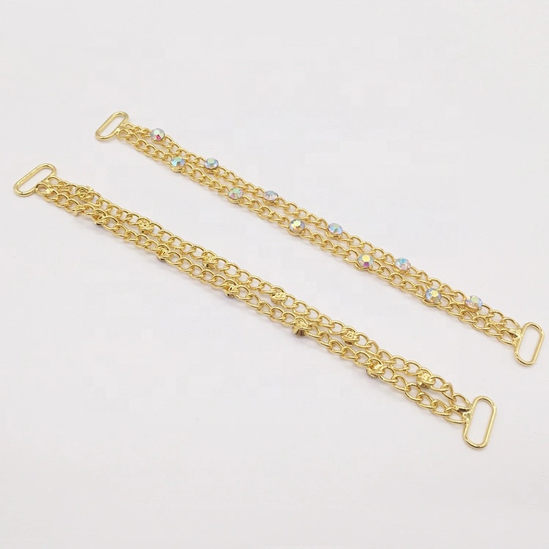 New Bikini Decorative Metal Chain Gold Rhinestone Bikini Swimwear Connectors