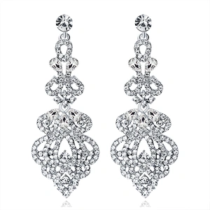 Stunning crystal rhinestone diamante pageant earrings