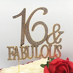 2020 new arrivals 16 fabulous rhinestone cake topper birthday