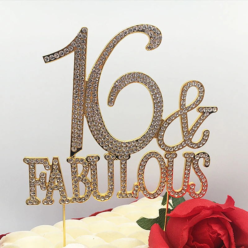 2020 new arrivals 16 fabulous rhinestone cake topper birthday