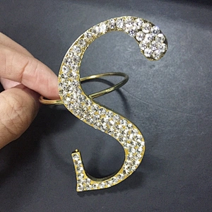China wholesale gold alphabet napkin ring for indian wedding table decoration