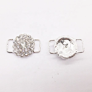 Crystal flower rhinestone clear ab swimming suit buckle connector for bikini centre