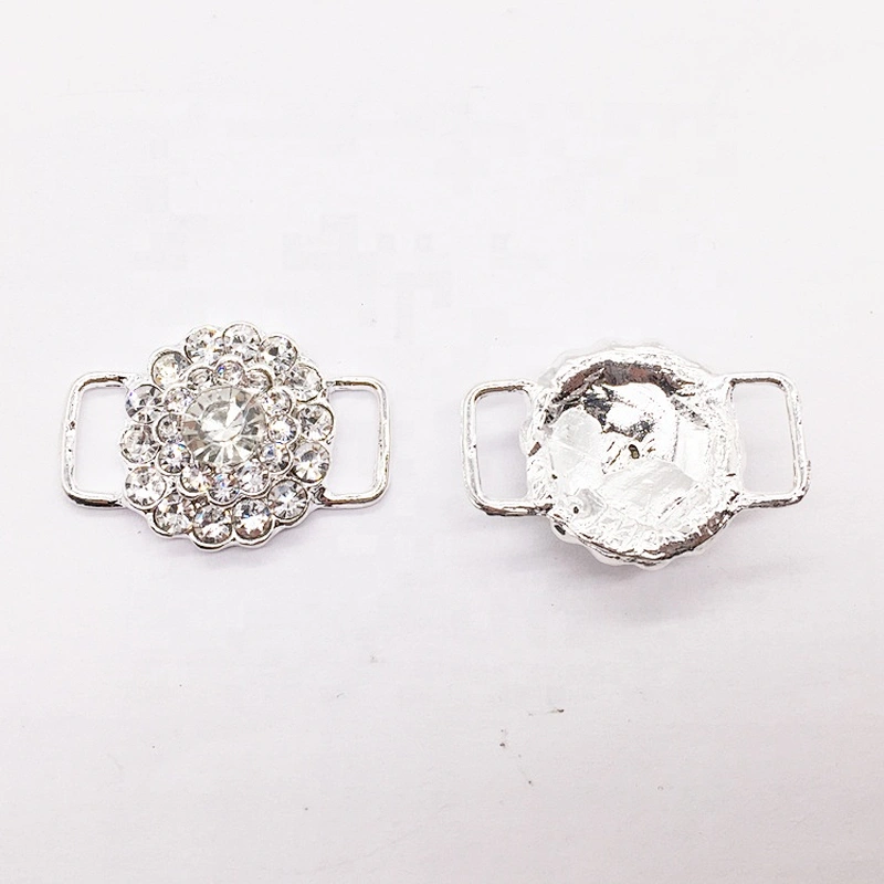 Crystal flower rhinestone clear ab swimming suit buckle connector for bikini centre
