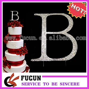 Wedding Crystal Rhinestone Renaissance Monogram Bling Cake Topper Initial Letter