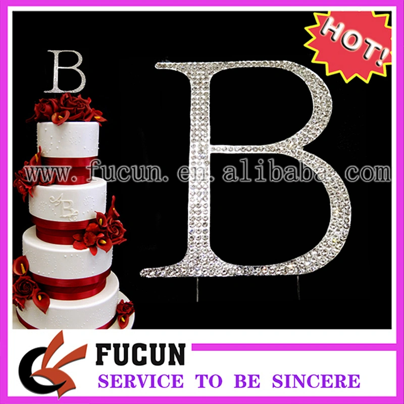 Wedding Crystal Rhinestone Renaissance Monogram Bling Cake Topper Initial Letter