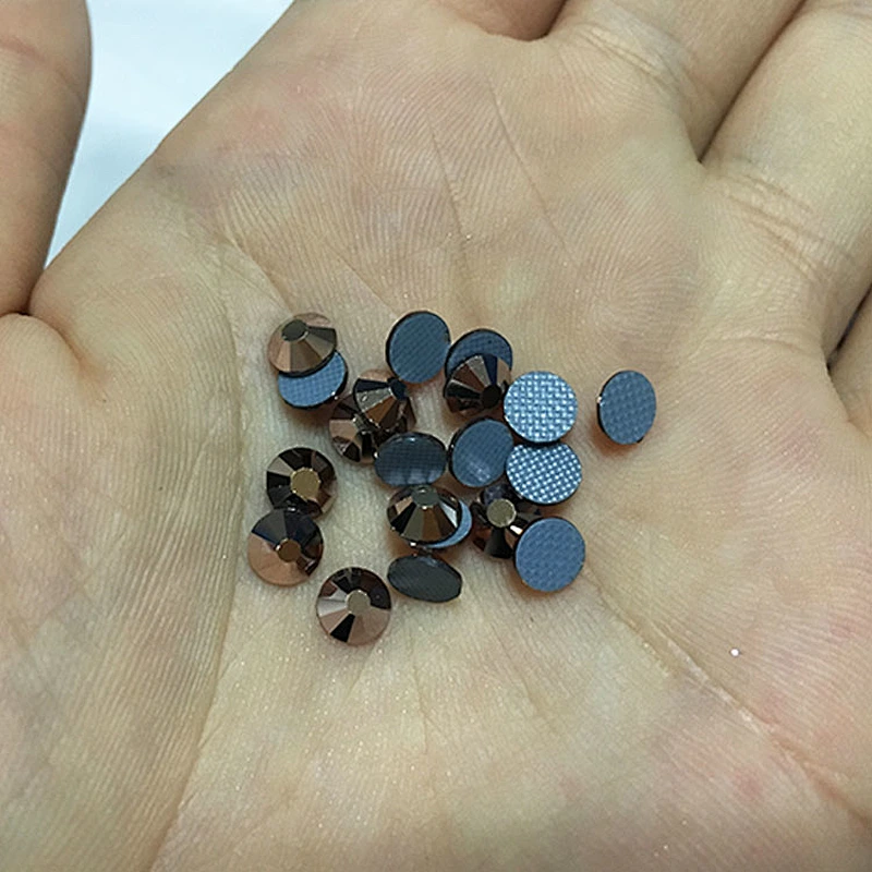 Wholesale flat back rose gold Hot Fix Rhinestones for decorate clothing