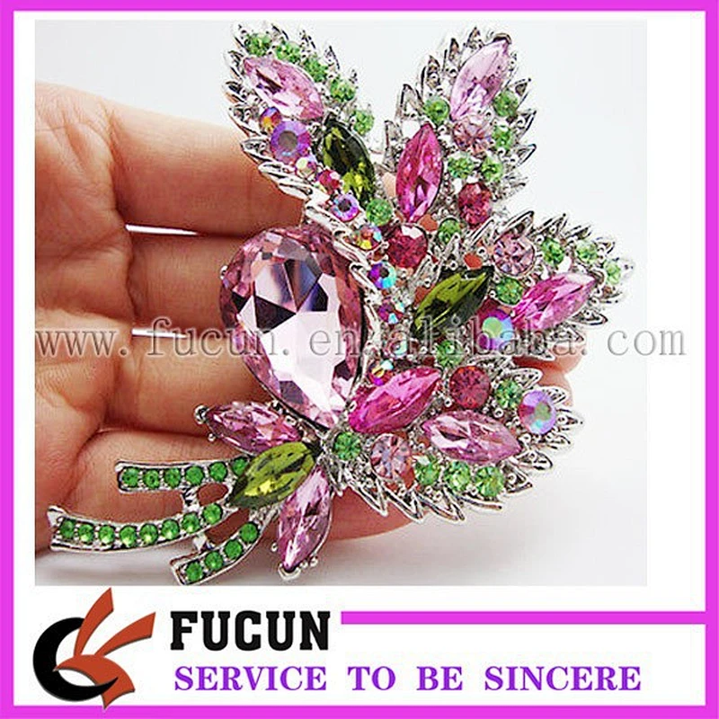elegant acrylic rhinestone brooch for garment decoration