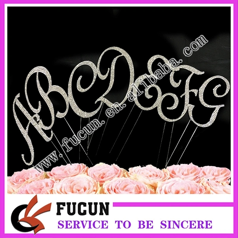 Shinning Diamante rhinestone letter Cake Topper for Anniversary