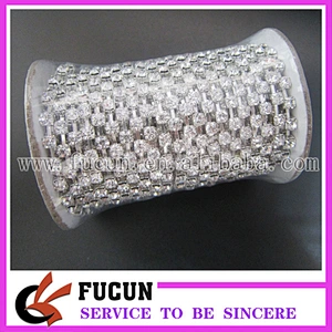 wholesale clear sparse rhinestone cup chain SS6,SS10,SS12,SS16,SS18 rhinestone