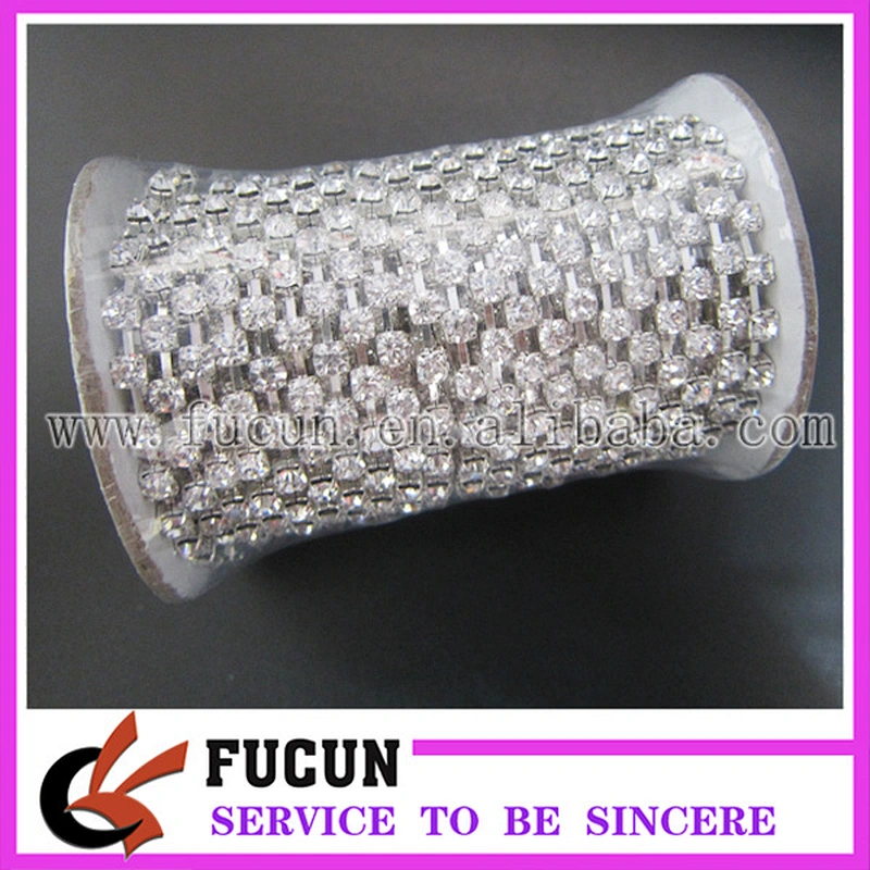 wholesale clear sparse rhinestone cup chain SS6,SS10,SS12,SS16,SS18 rhinestone