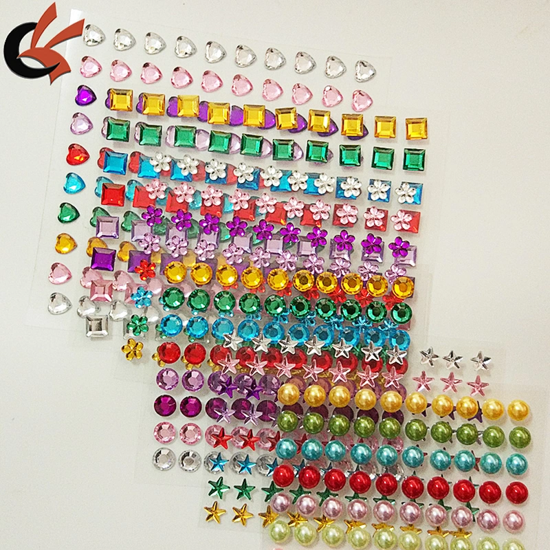 round,spaure,drop varrious shape mix color and size self-adhesive diamond stickers