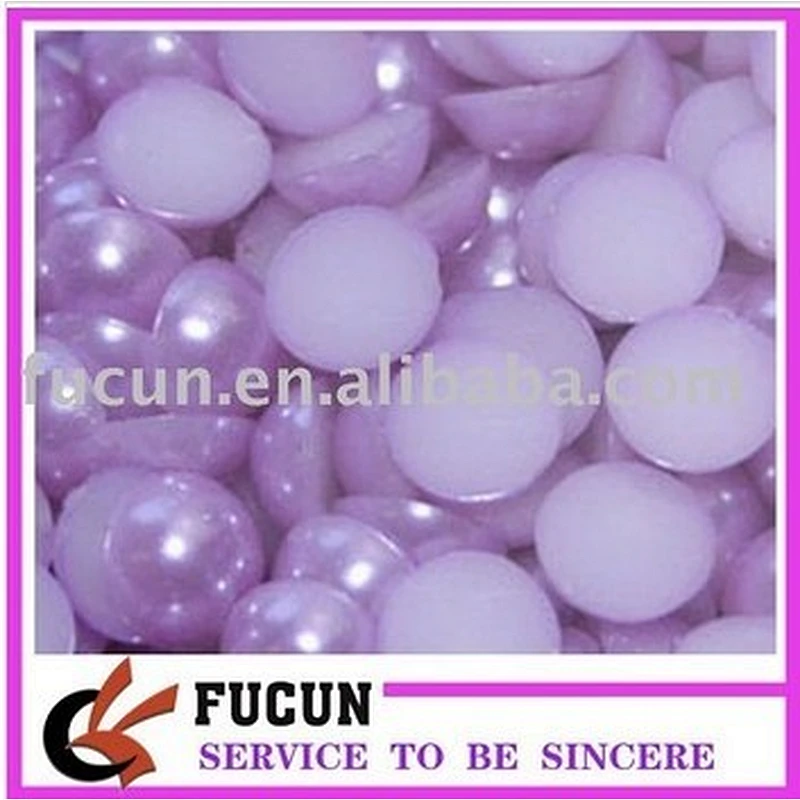 green half round plastic pearl bead