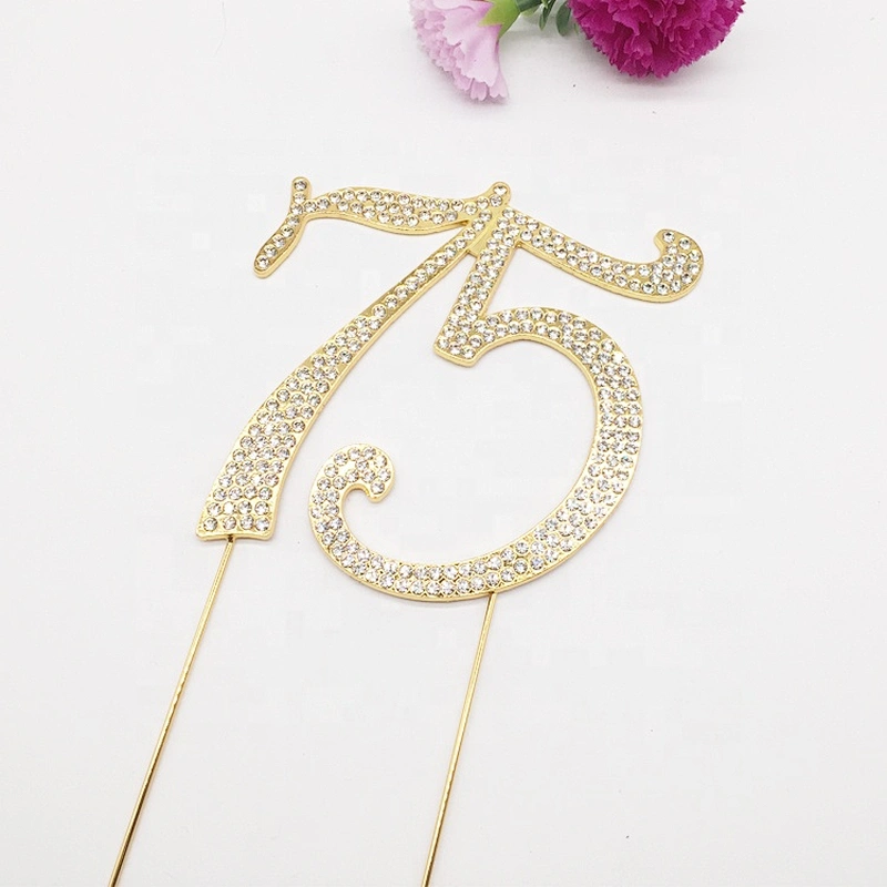 wedding favors celebration number birthday cake decorations crystal rhinestone cake topper