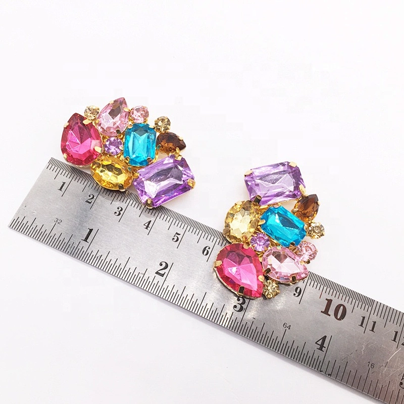 Rhinestones Decoration Various Colors Gold High Heel Shoe Spring Flat Clip Buckles