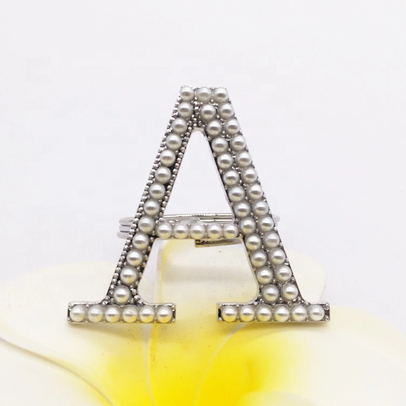 New styles wedding table application pearl rhinestones crystal silver napkin ring
