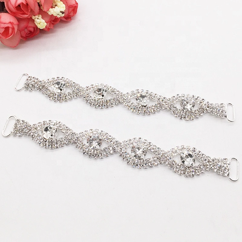 Hot Sale Fashion Swimwear Using Crystal Rhinestone Eye Shaped Bikini Connectors
