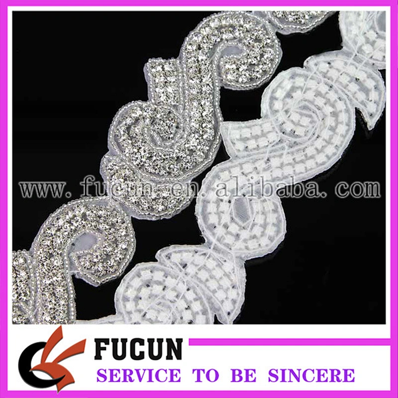 wholesale crystal Crystal Bridal Ribbon Belt Craft Applique