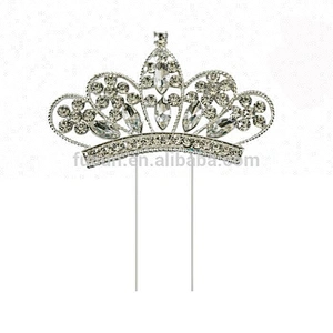 sparkly pink rhinestone acrylic crown wedding cake decorative cake topper