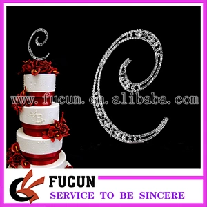 acrylic rhinestone number J cake toppers