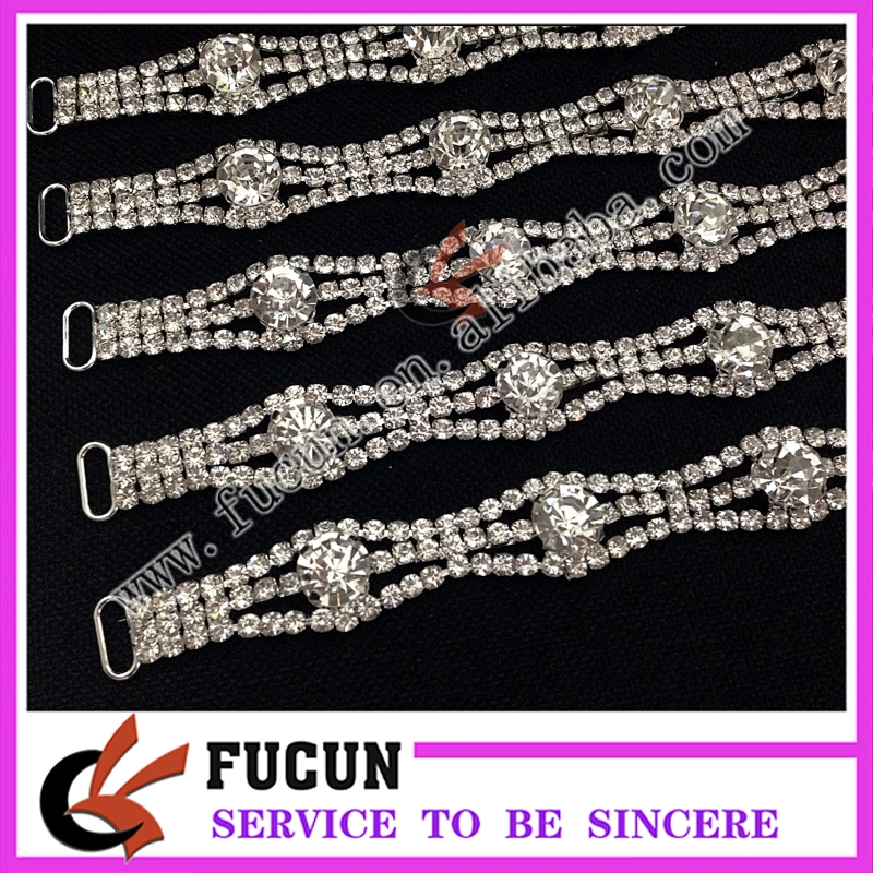 Metal Crystal Rhinestone Bikini Competition Connectors Buckle Chain