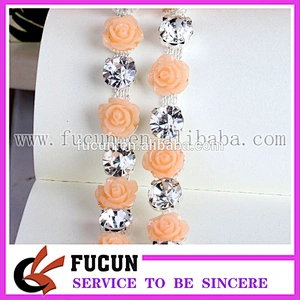 New Sewing Resin Flower Crystals Rhinestones Trim Ribbon
