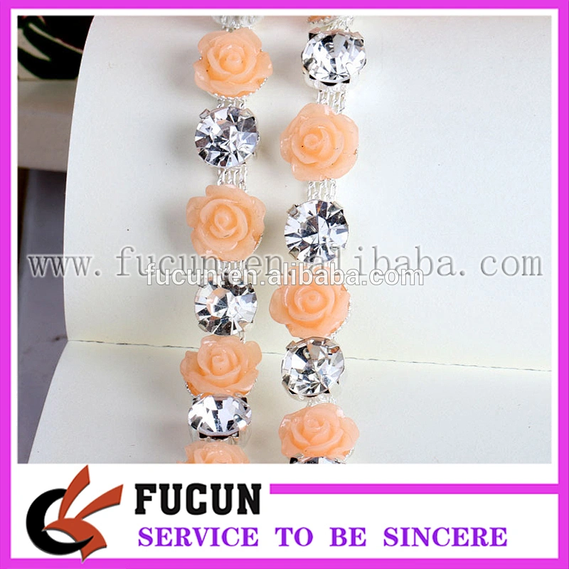 New Sewing Resin Flower Crystals Rhinestones Trim Ribbon
