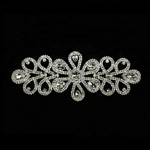 Sewing Motif Bridal Sash Crystal Rhinestone Applique Embellishment
