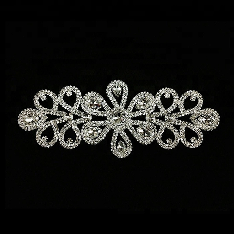 Sewing Motif Bridal Sash Crystal Rhinestone Applique Embellishment
