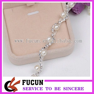 Wedding Waist Belt Beaded Rhinestone Trims/Headband Pearl Beaded Trims Chain