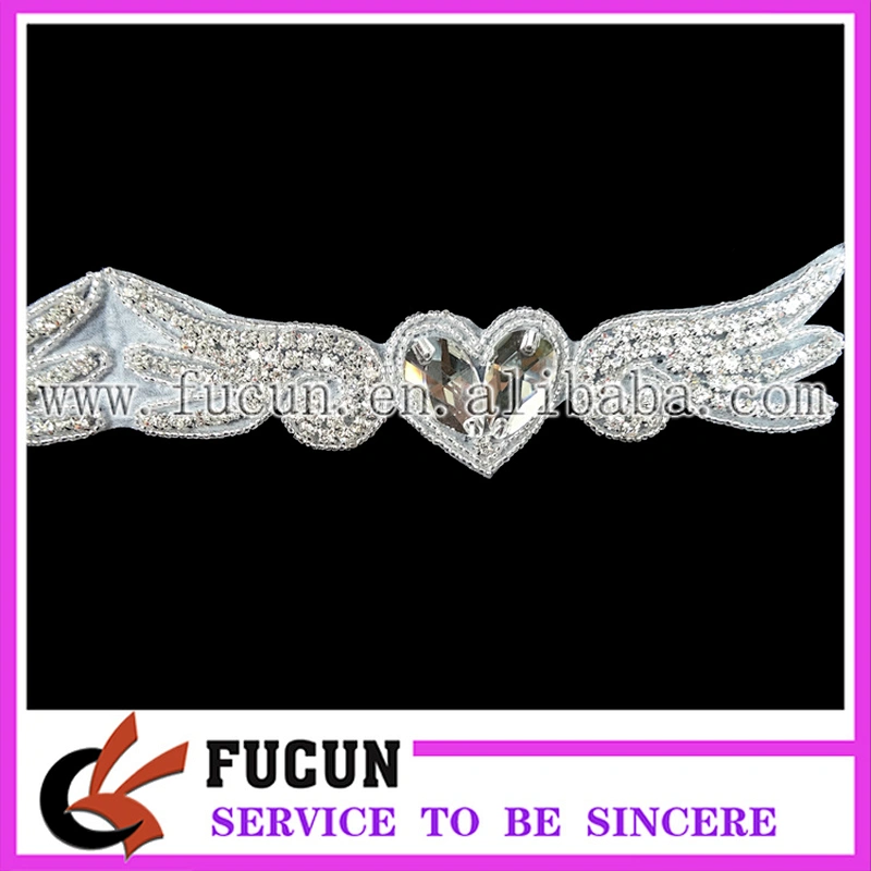 Wedding Rhinestones Applique Trimming/Bridal Sash Embroidery Designs for women dresses