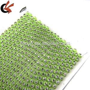 10 Yards 2mm Crystal Rhinestone key lime Plastic Base Look Banding Chain Trim
